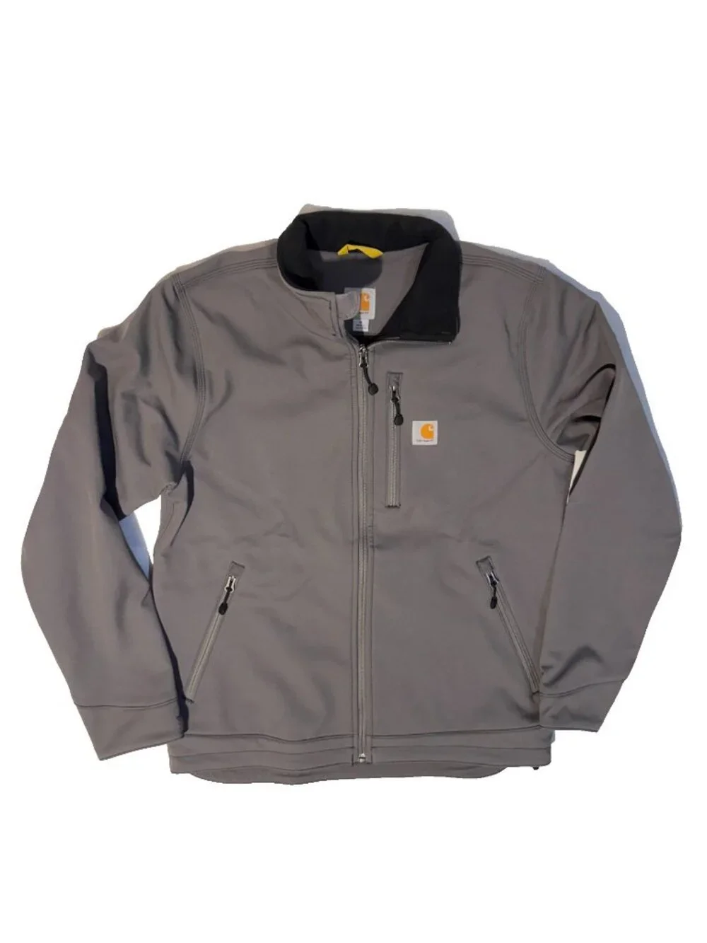 Carhartt Men's  Crowley Gray Full Zip Jacket M Regular Stand-Up Collar Workwear